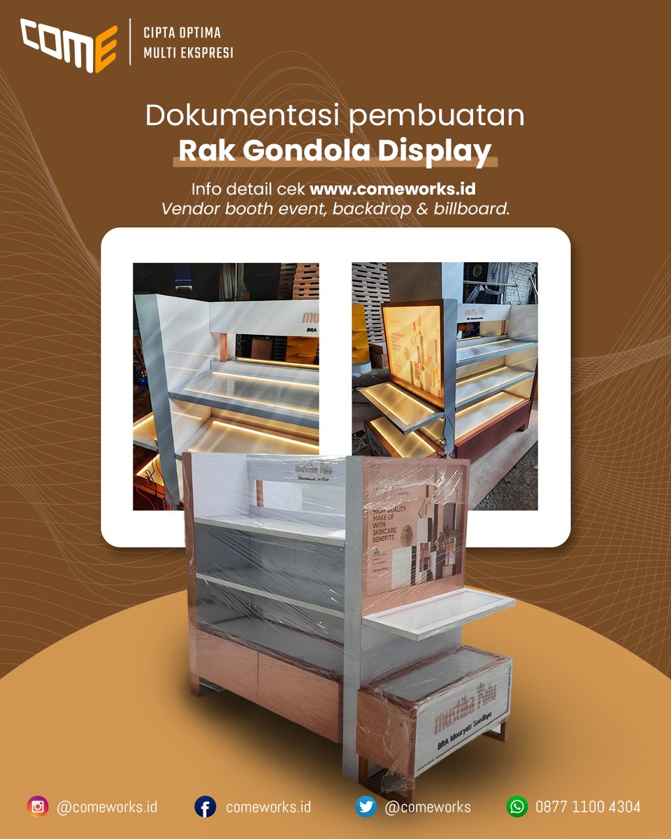 comeworks's tweet photo. Desain & produksi Gondola rak display @mustikaratuind
Untuk pemesanan custom bisa langsung kontak link yang ada di bio ataupun cek web https://t.co/10HqgGP0Mv β¨π.
#Desainrakdisplay #gondoladisplay
#designbackdrop #designbooth https://t.co/mO6T1xiK97