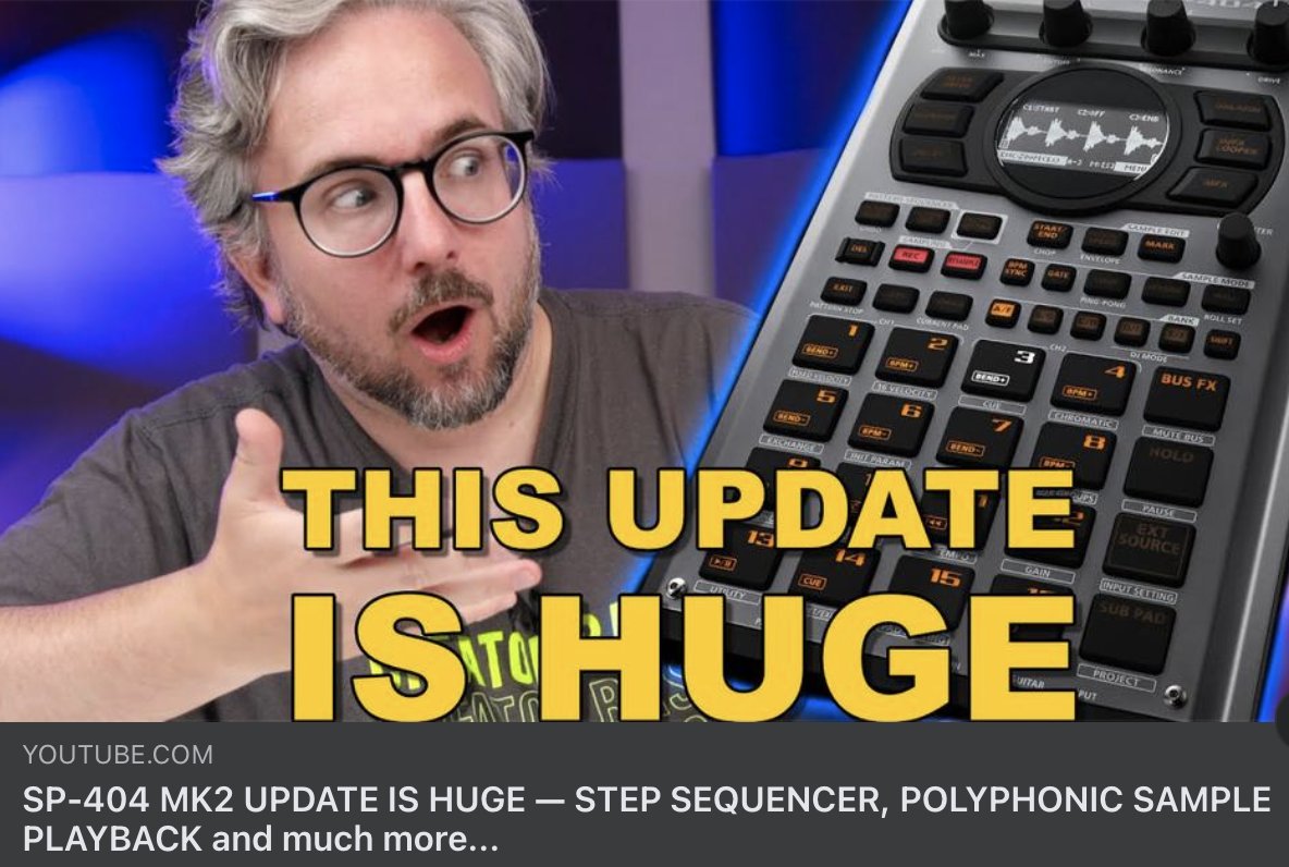 If you missed <a href="/BoBeatsMusic/">Bo</a>' video (now taken down) about new firmware for the #SP404mk2 by <a href="/RolandGlobal/">Roland</a>, my notes below:
- step sequencer
- chromatic mode recording
- lock on scale
- polyphonic/chords playback&amp;recording
- support for midi keyboards
Can't wait for this to drop🤩