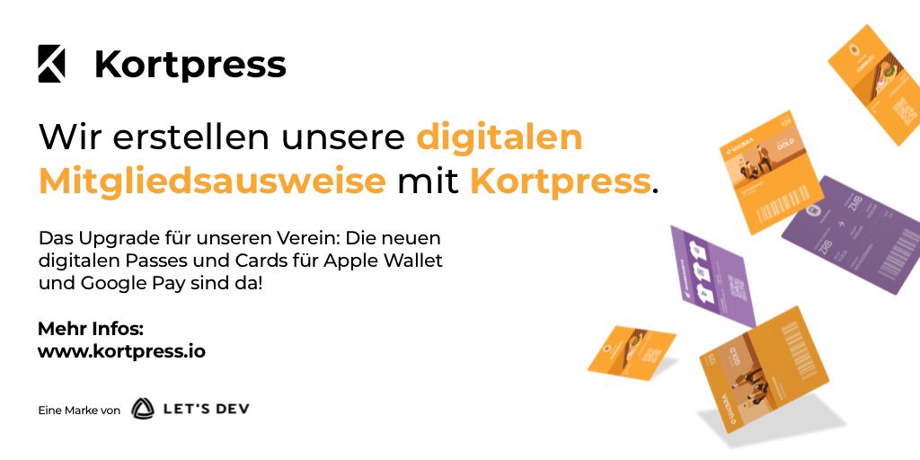 Wir freuen uns über einen neuen Partner Kortpress, der uns ermöglicht, unsere Mitgliedsausweise digital bereitzustellen.