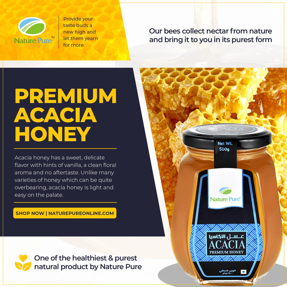 NaturePure's tweet image. BUY NATURE PURE PREMIUM ACACIA HONEY ONLINE NOW AND ENJOY ITS DELICATE FLAVORS TO THE FULLEST.
naturepureonline.com

#acaciahoney #premium #honey #bee #bees #beekeeping #madu #acaciahoney #nature #savethebees #honeybee #beekeeper #honeycomb #honeybees #food #maduasli #rawhoney
