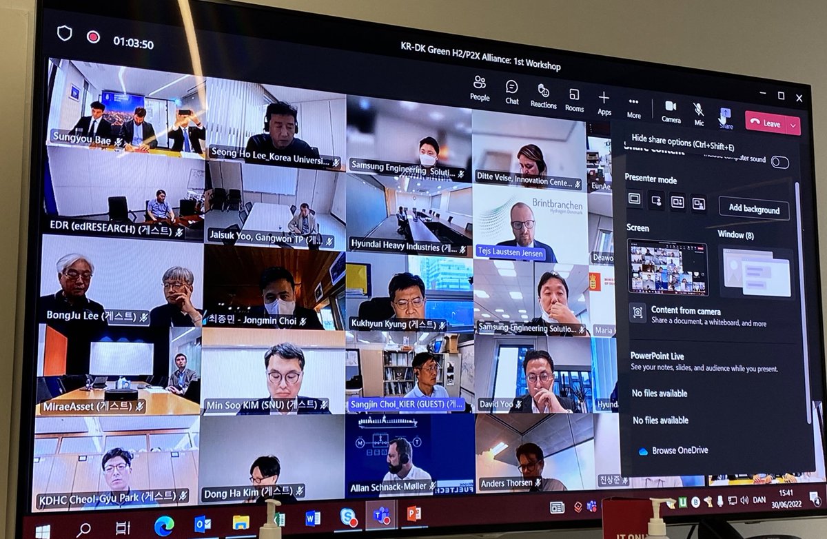 DKAMBinKorea's tweet photo. Great workshop for members of Korean-Denmark #GreenHydrogen/PTX-Alliance today with +40 members presenting ideas for #collaboration. #Korea and #Denmark match &amp; great #opportunities for joint #projects on Hydrogen @brintbranchen @TejsLaJe @KlimaMin @DanishMFA @thetradecouncil https://t.co/vHlCUZbske