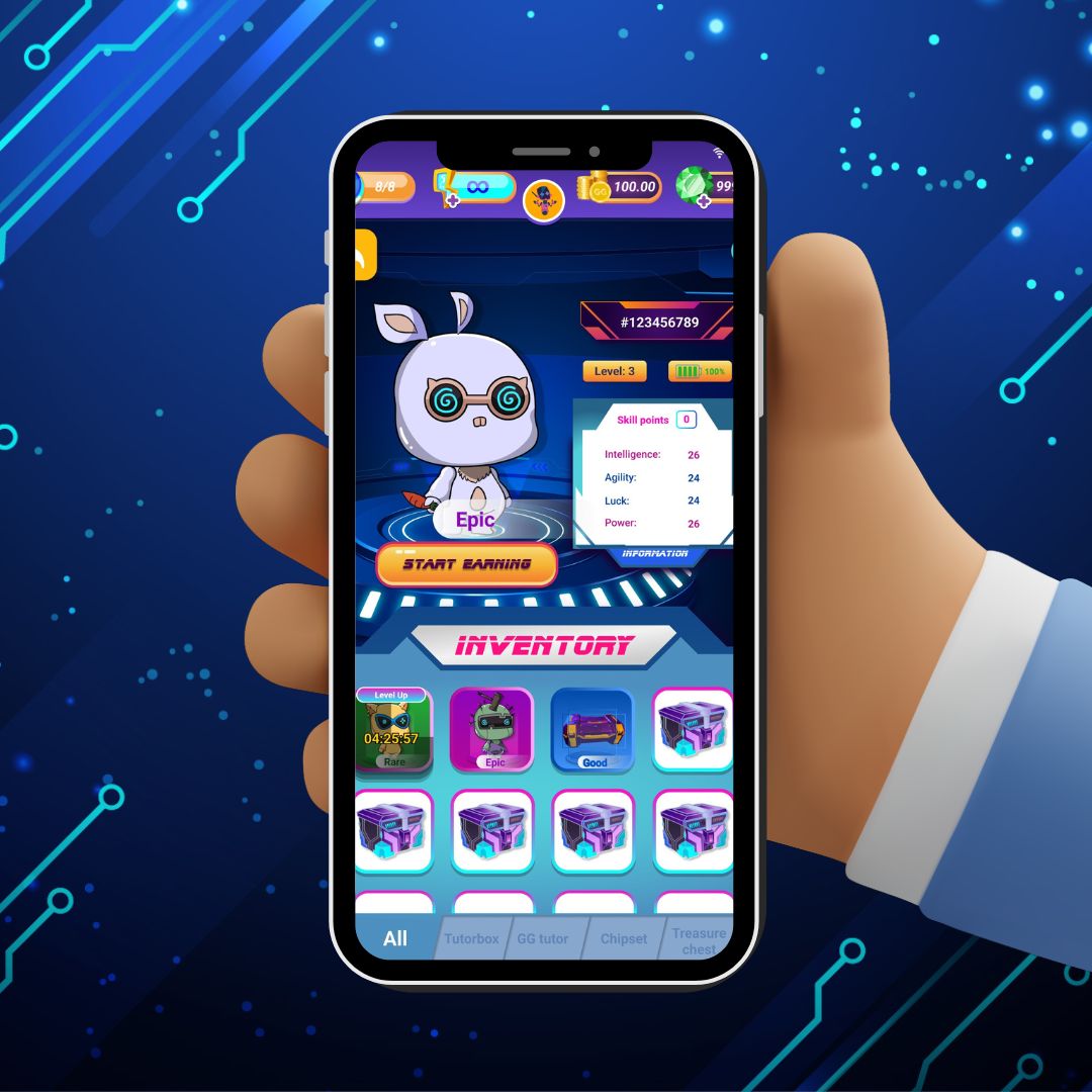 goga_app's tweet photo. A #SneakPeek  from our dev. 
This will be how Goga NFT looks in the game.

As you can see there would be:
▶️ List of multiple Goga NFTs
▶️ Boxes (You can open for your Goga NFTs)
▶️ Your current level &amp; skill points
▶️ Start Earnings function

Let us know what you think 👀 https://t.co/tIj4BSgKMd