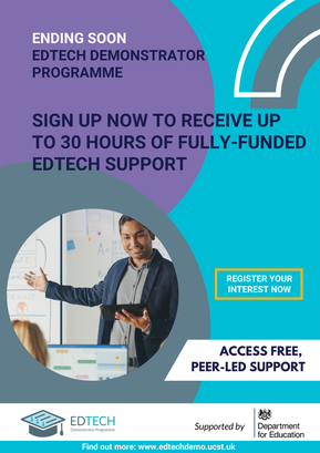 ⏰FINAL DAY TO REGISTER to benefit from the DfE’s fully-funded #EdTech Demonstrator Programme which provides tailored support to any publicly-funded #school or #college in England. ow.ly/Aa7P50JLi5T 
🔊 DON'T MISS OUT #headteachers #governors #edreform #edleadership