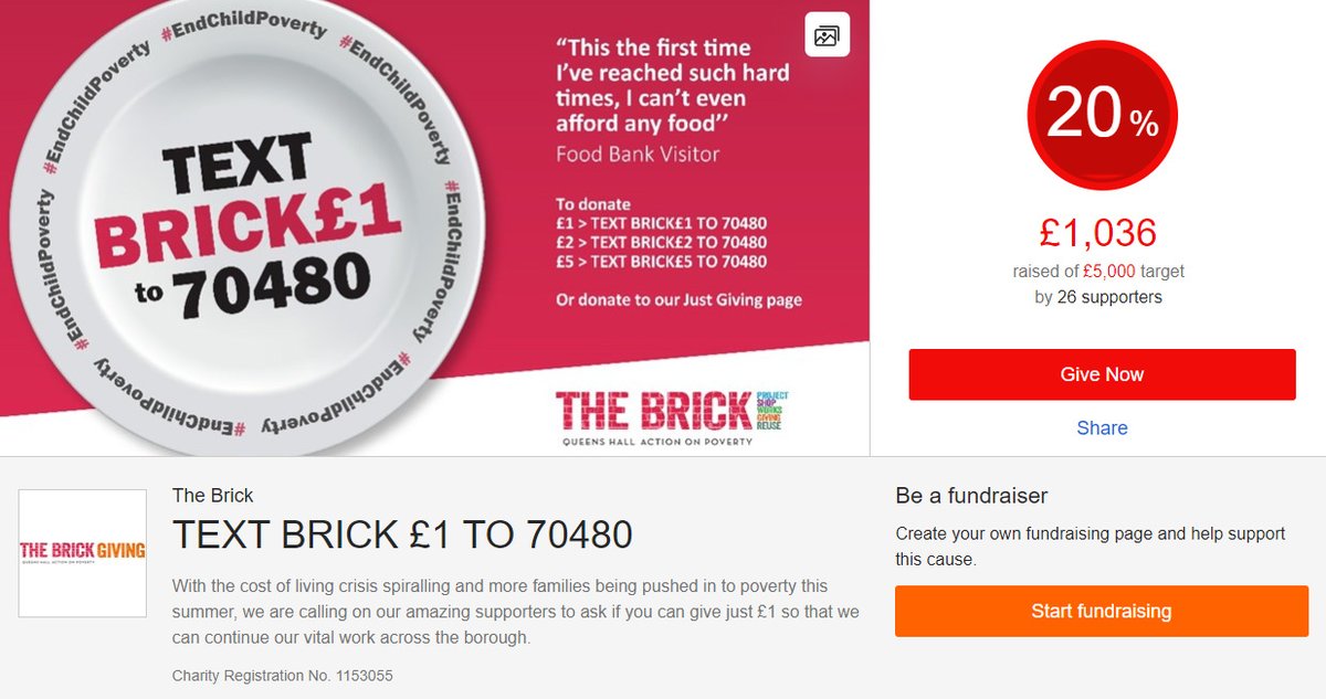 TheBrickWigan's tweet photo. 🎉A MASSIVE #ThankYouThursday to everyone who has donated to our campaign! We have reached just over £1000! 🙌Thank you for your support, together we can tackle poverty ❤️
> https://t.co/Xk0Pqx8gDL
#EndChildPoverty #communitysupport #NoEmptyPlates https://t.co/OShIGTmkM1