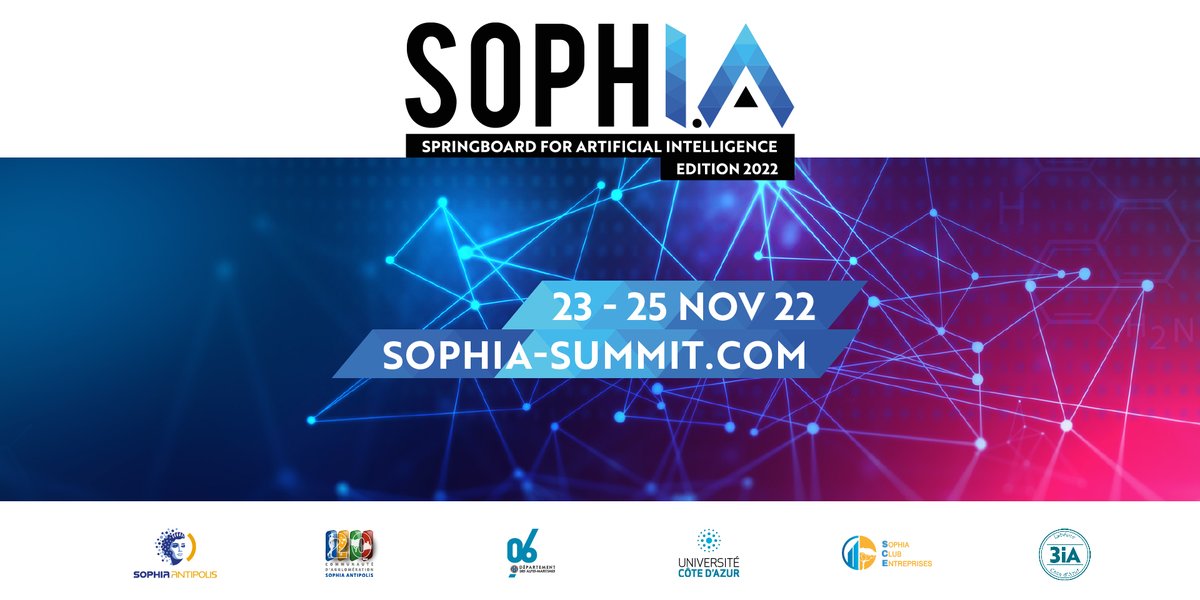 [#EVENT] SophI.A Summit 2022 ! Submit your contributions and present your research works among international experts in #AI💡
📅  Deadline - July 31, 2021.
📝 Link  sophia22.sciencesconf.org

Info: sophia-summit.com
@univ_cotedazur 
@scentreprises 
@casaofficiel
@sophia50ans