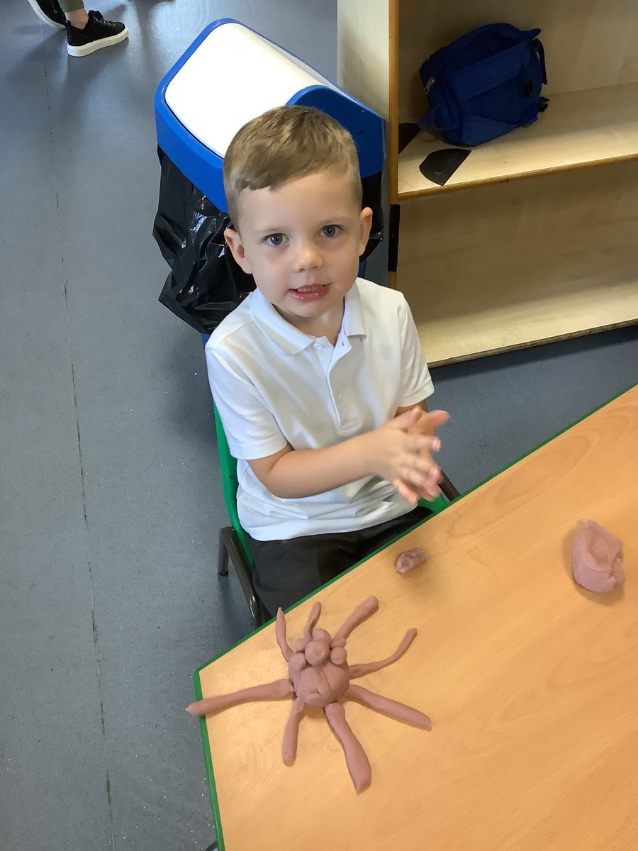 Wow! Look at my amazing spider. He has eight legs and six eyes.