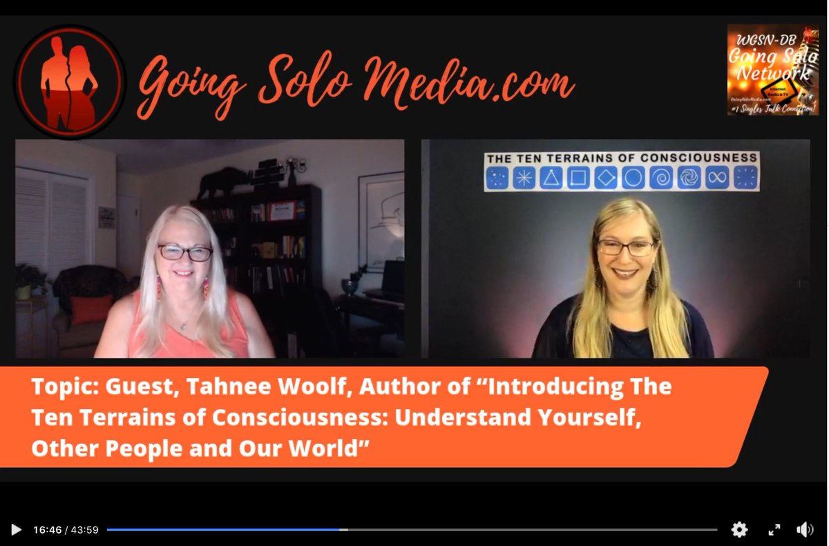 TenTerrains's tweet photo. Watch this juicy interview with Tahnee Woolf of #TenTerrains and Cece Shatz of @GoingSoloRadio, all about dating and single life, and how understanding a person's Terrain Of Consciousness can help you find a truly compatible relationship partner. 

https://t.co/xxi3wQBw27 https://t.co/MzcUO4R3oM