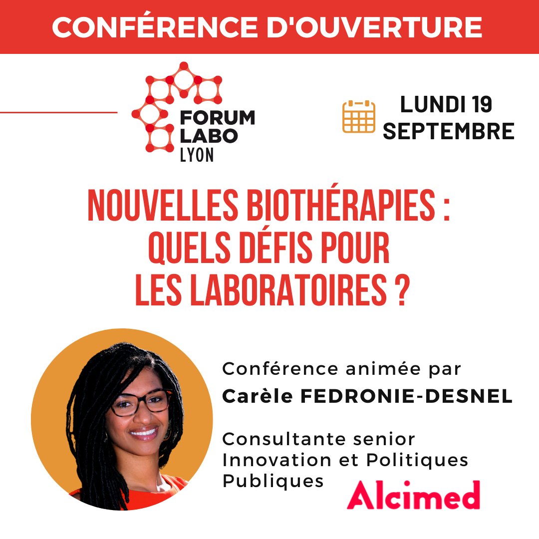 📢 Conférence d'ouverture FORUM LABO organisée par Alcimed
Nous vous donnons rendez-vous le 𝗹𝘂𝗻𝗱𝗶 𝟭𝟵 𝘀𝗲𝗽𝘁𝗲𝗺𝗯𝗿𝗲 à la Cité des Congrès de Lyon
👉 Réservez votre badge gratuit dès aujourd'hui : bit.ly/3sZM3GH

#innovation #forumlabo #laboratoire #recherche