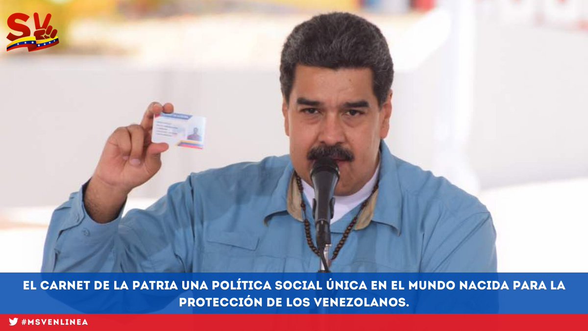 #SepaQué || El <a href="/CarnetDLaPatria/">Carnet de la patria</a> está enmarcado en tres tipos de programas: Asistencia Social, Seguridad Social y Protección Laboral.

<a href="/veQRSocial/">veQR - Somos Venezuela</a> #TuiteroPatria #30Jun #PrevenciónMeteorológica