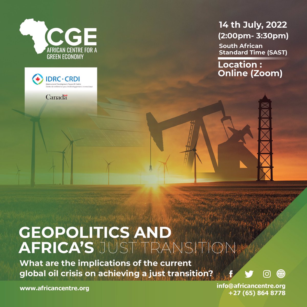 africge's tweet photo. #webinar:You can now register for our webinar using this link https://t.co/ReuoiWBWMq

The webinar is on 14th July 2022. Register today and secure your spot.

#oilandgas #agenda2063 #sdgs #economictransition #greeneconomy #thinktank #research #ATTANE https://t.co/nYQEkRdRh9
