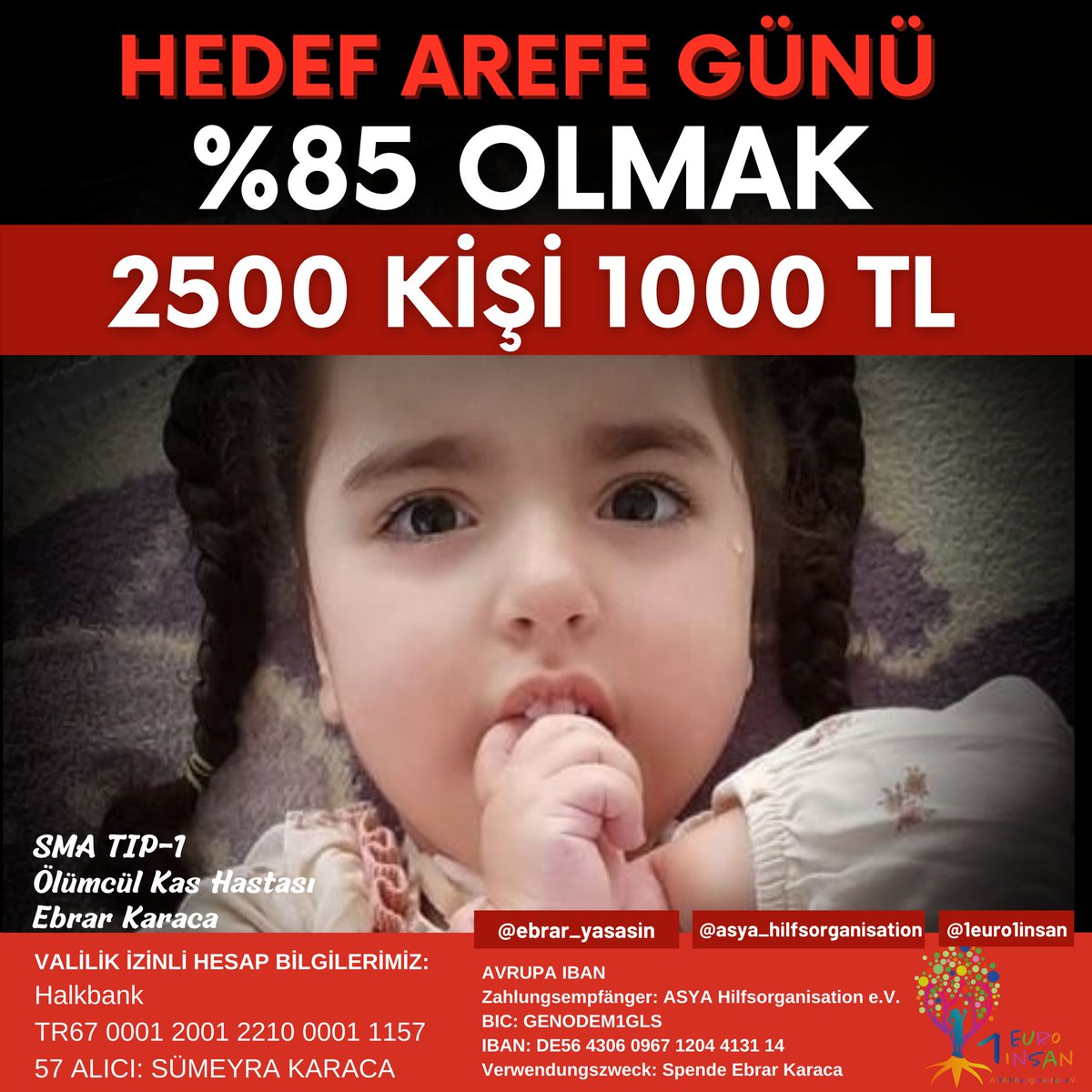 24 ayı aşkın bir süredir mücadele veren EBRAR kuzusu, yalnız değilsin…
sen kazanacaksın, birlikte başaracağız 

 #YalnızDeğilsinEbrar