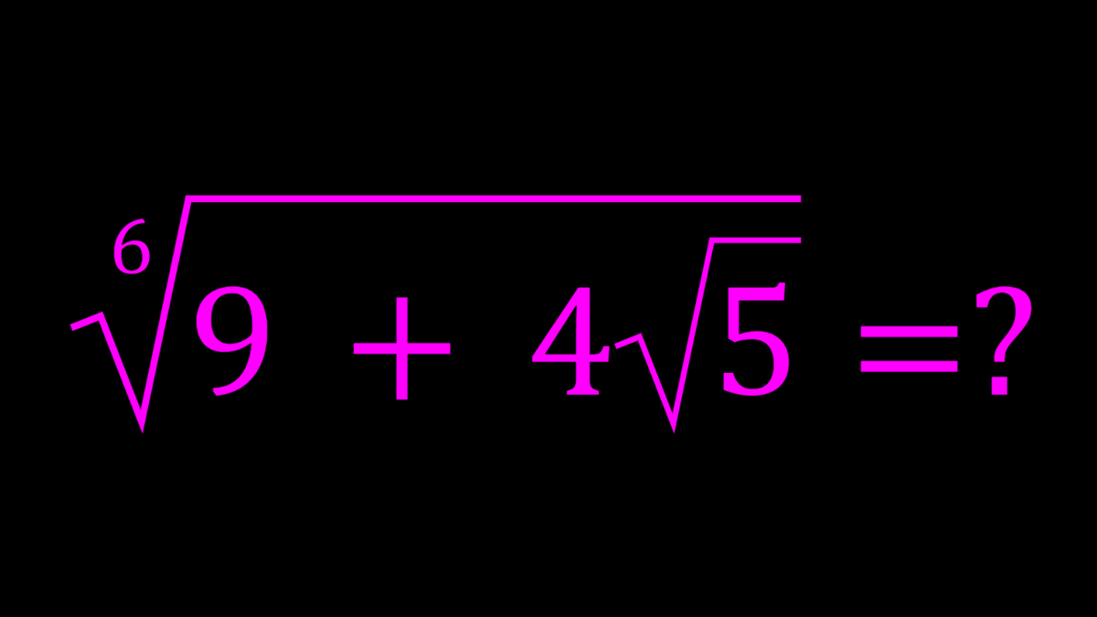 SyberMath's tweet photo. Simplifying (9+4sqrt(5))^{1/6}, a Radical Expression
#ChallengingMathProblems #RadicalExpressions
via @YouTube @Apple @Desmos @NotabilityApp
@googledocs @canva
https://t.co/rUjMX9NtAn https://t.co/aqergdF0pM
