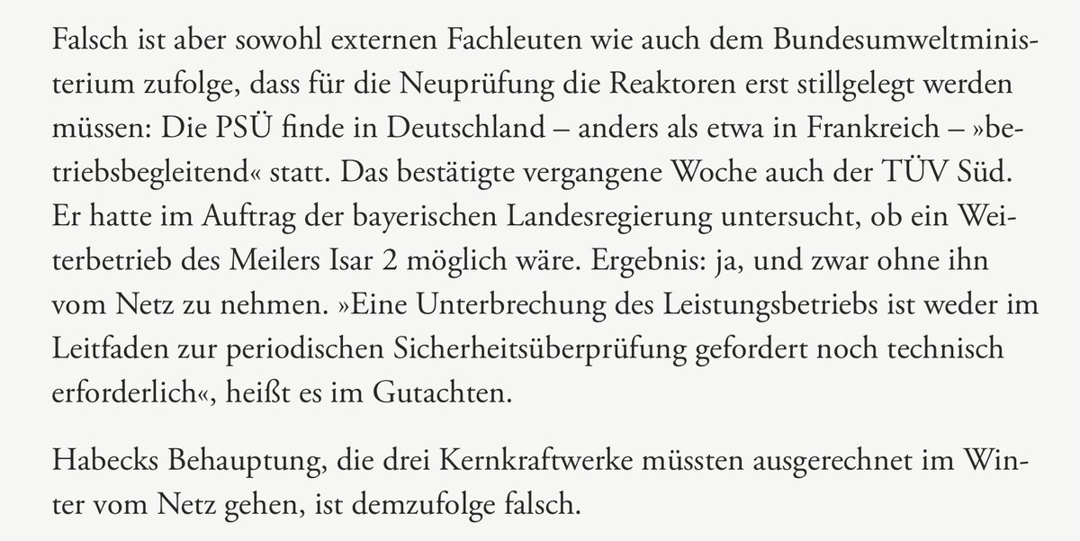 JochenBittner's tweet photo. Eines von Robert Habecks Hauptargumenten gegen eine Weiternutzung der Kernenergie über den Winter ist falsch.
Diese Woche in @DIEZEIT https://t.co/oYPcv1SW9N