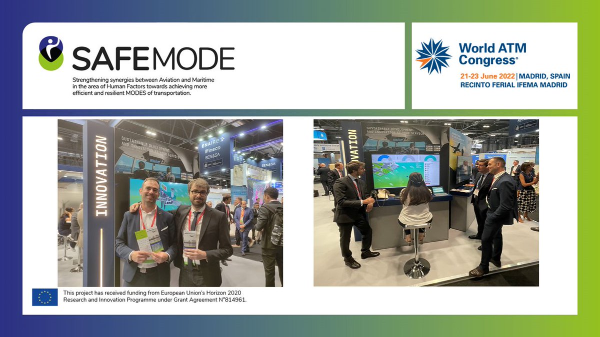 The <a href="/SAFEMODEproject/">SAFEMODE</a> took part in the @WorldATM_now  2022. The Univesity of Sapienza and <a href="/dblue_it/">Deep Blue</a>  were hosted at the <a href="/Leonardo_live/">Leonardo</a> innovation booth and showed a demo of the SAFEMODE project’s research activities &amp; technologies. #H2020 #EU_H2020 #aviation  #innovation