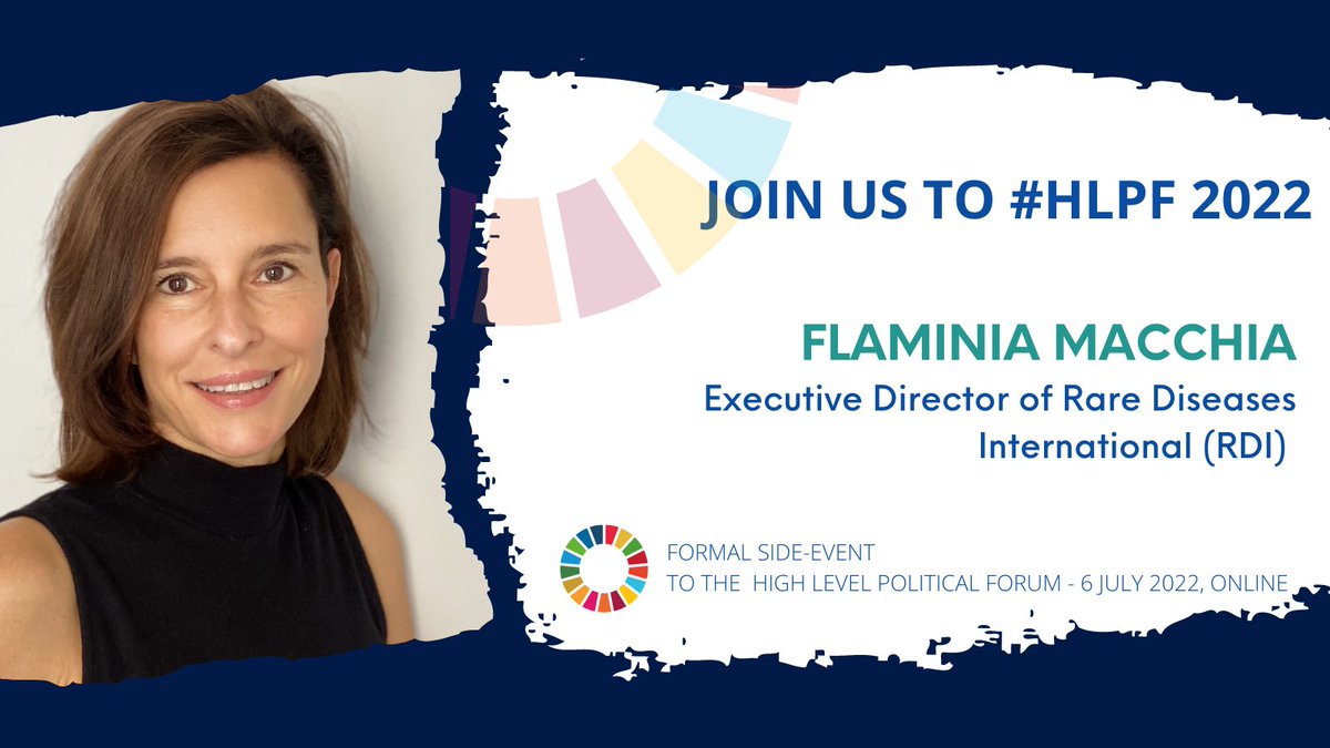 Join us at #HLPF 2022! <a href="/UN/">United Nations</a>
👉bit.ly/3xNuOKh 6 July
I will be closing our Formal Side Event on addressing the Challenges of PLWRD as a #Gender Equality, Human Rights, and #Equity priority
❗PLWRD deserve recognition within the UN Agenda! #SDGs 
<a href="/FEDER_ONG/">FEDER | Enfermedades Raras</a> <a href="/ipopi_info/">IPOPI</a> @RDI