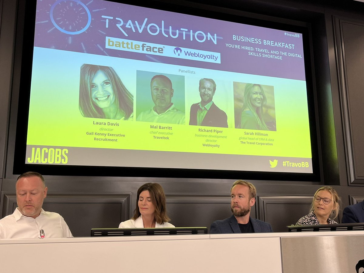 #TravoBB has got off to a swift start giving interesting insight into the travel industry digital skills shortage.  Great to be attending this Travolution Business Breakfast with @B99Samantha and seeing so many familiar faces too #travelindustry