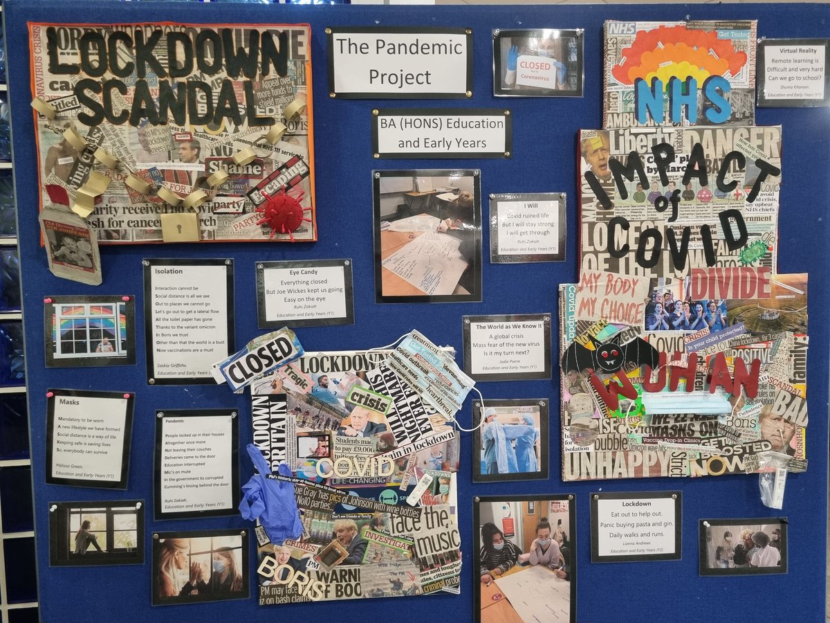 TrayJWilson's tweet photo. Creative outputs from our Education and Early Years students who will be presenting on their Pandemic Project as part of the @UC_Oldham Research Symposium #ucoresearch https://t.co/1fnJQ1YOra
