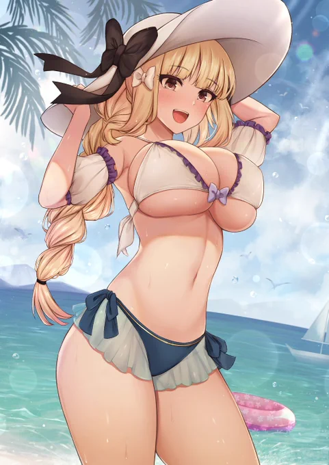🌊🌊🌊❤️
 #暑いので水着絵で体温調節する 
