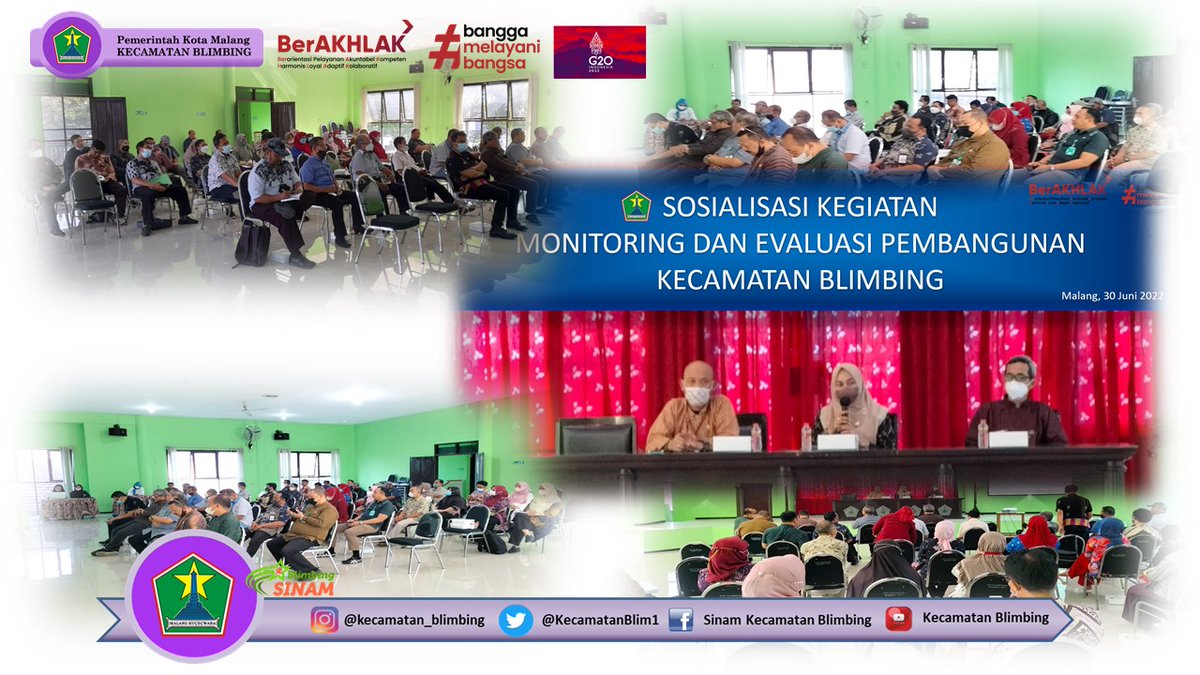 Kamis (30/06/2022), Kegiatan Monitoring dan Evaluasi Pembangunan Kecamatan Blimbing Tahun 2022 dengan narasumber Bapak Jaya dari BLP (Bagian Layanan Pengadaan)