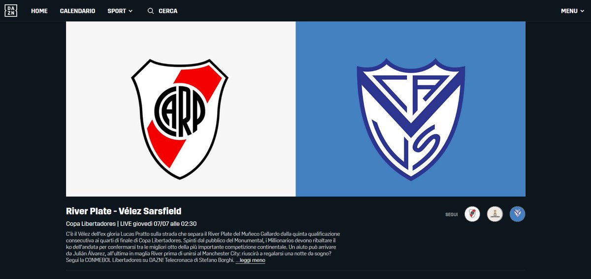 La prossima settimana servirà un ultimo gol di Julián #Álvarez e la spinta del #Monumental per portare il <a href="/RiverPlate/">River Plate</a> ai quarti di #Libertadores  

📅 7 luglio
📺 Live e on demand su <a href="/DAZN_IT/">DAZN Italia</a> 
🎙️ Stefano Borghi
#⃣ <a href="/CalcioArg/">Calcio Argentino </a>
