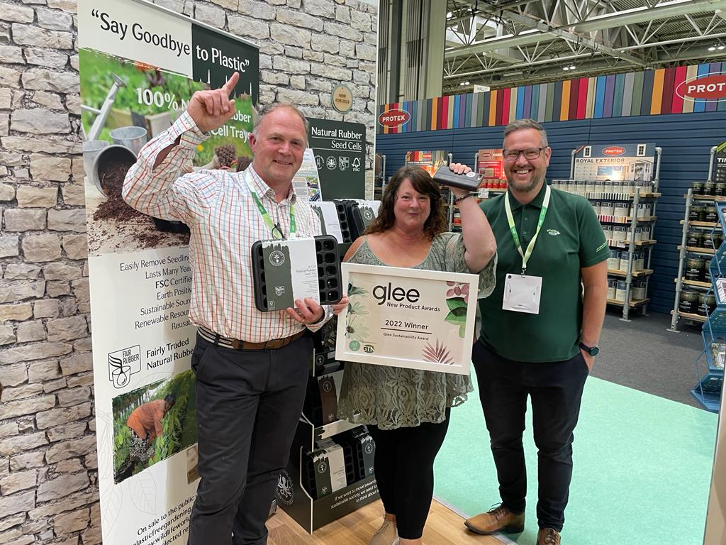 Well didn't we have a good day yesterday <a href="/Glee_Birmingham/">Glee Birmingham</a>! Our Plastic Free Gardening natural rubber cell trays won the Sustainability Award. We couldn't be more chuffed! wildlifeworld.co.uk/collections/pl… #productinnovation