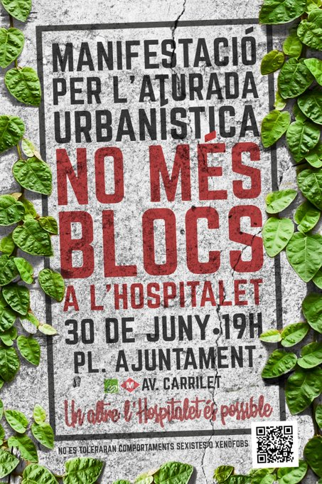 RubenCasellas's tweet photo. Ens veiem avui a la manifestació. Fartes de massificació, d'especulació urbanística, de tenir-nos com sardines en llauna. Fartes de la política d'aquest ajuntament del @PSCLH
#30M #NoMesBlocs #StopPDU https://t.co/4B8PMXgaOE