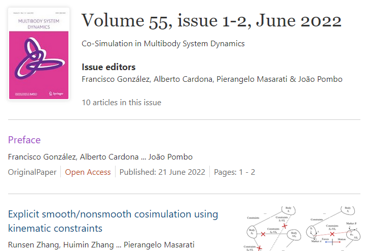 LimFerrol's tweet photo. The special issue of Multibody System Dynamics on Co-Simulation is out!
https://t.co/wplghBbIfM https://t.co/xo9iu2GDip