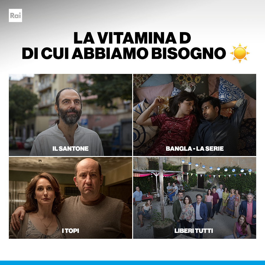 RaiPlay's tweet photo. ❌ Mare
❌ Sole
❌ Caldo
❌ Folla?
✅ Nooo grazie, meglio una bella serie 🛋
@NeriMarcore #ITopi #IlSantone #Bangla #LiberiTutti https://t.co/wbx2VAj14C
