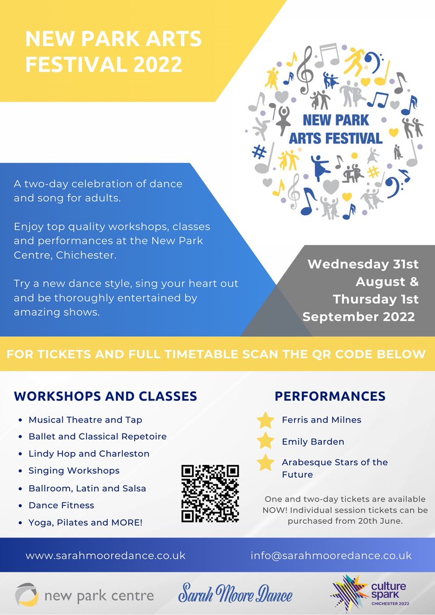 Here at New Park we are very excited to announce New Park Arts Festival 2022. Come along and join the fun, tickets are now available................ #newparkcentre #newparkchichester #ferrisandmilnes #emilybarden #dance #ballet #lindyhop #ballroom #latin #circledancing #salsa