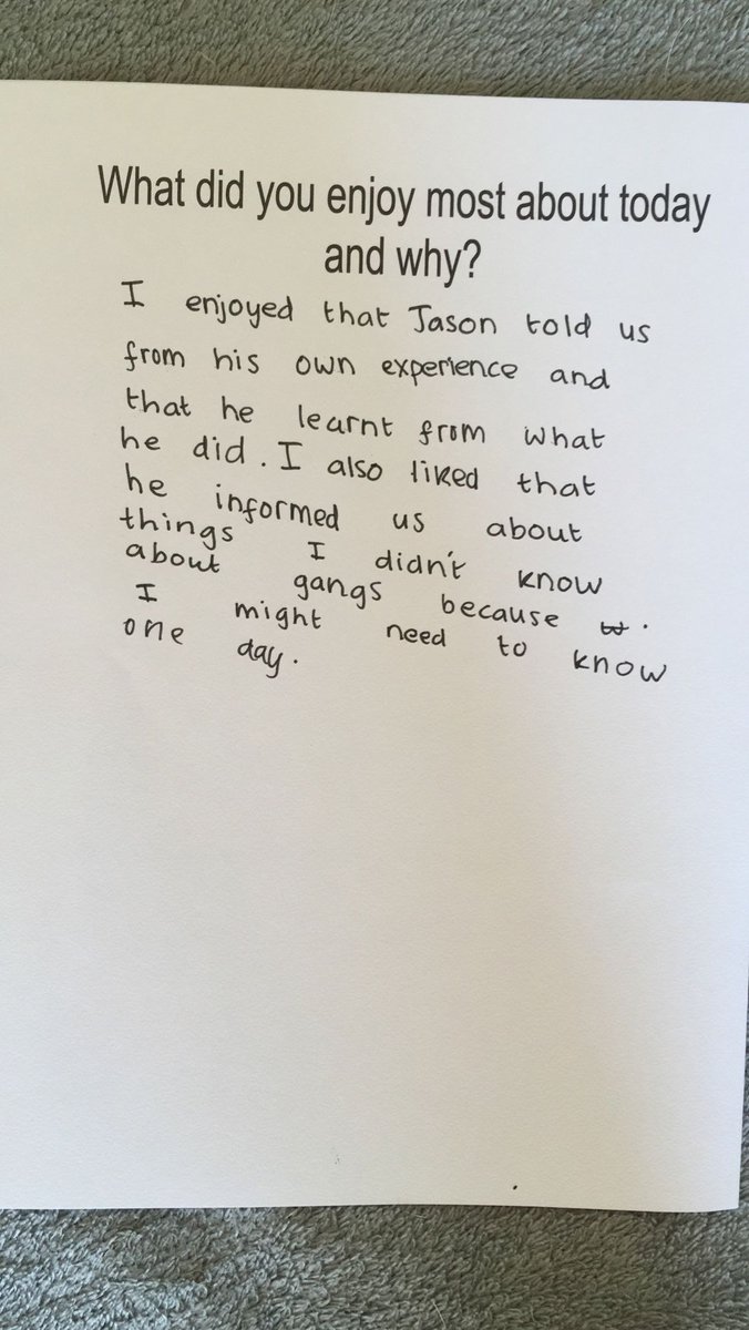 Prevent_2's tweet photo. A selection of feedback from YR6 students @StThomas_CE we also received some lovely letters of thanks from the children yesterday, which really touched our hearts when reading them
#GANGforLIFE #KeepSafe #NoToGangs https://t.co/Bp6ztFPJgT