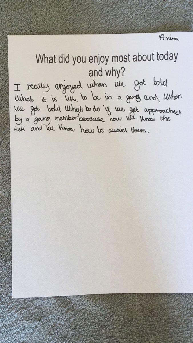 Prevent_2's tweet photo. A selection of feedback from YR6 students @StThomas_CE we also received some lovely letters of thanks from the children yesterday, which really touched our hearts when reading them
#GANGforLIFE #KeepSafe #NoToGangs https://t.co/Bp6ztFPJgT