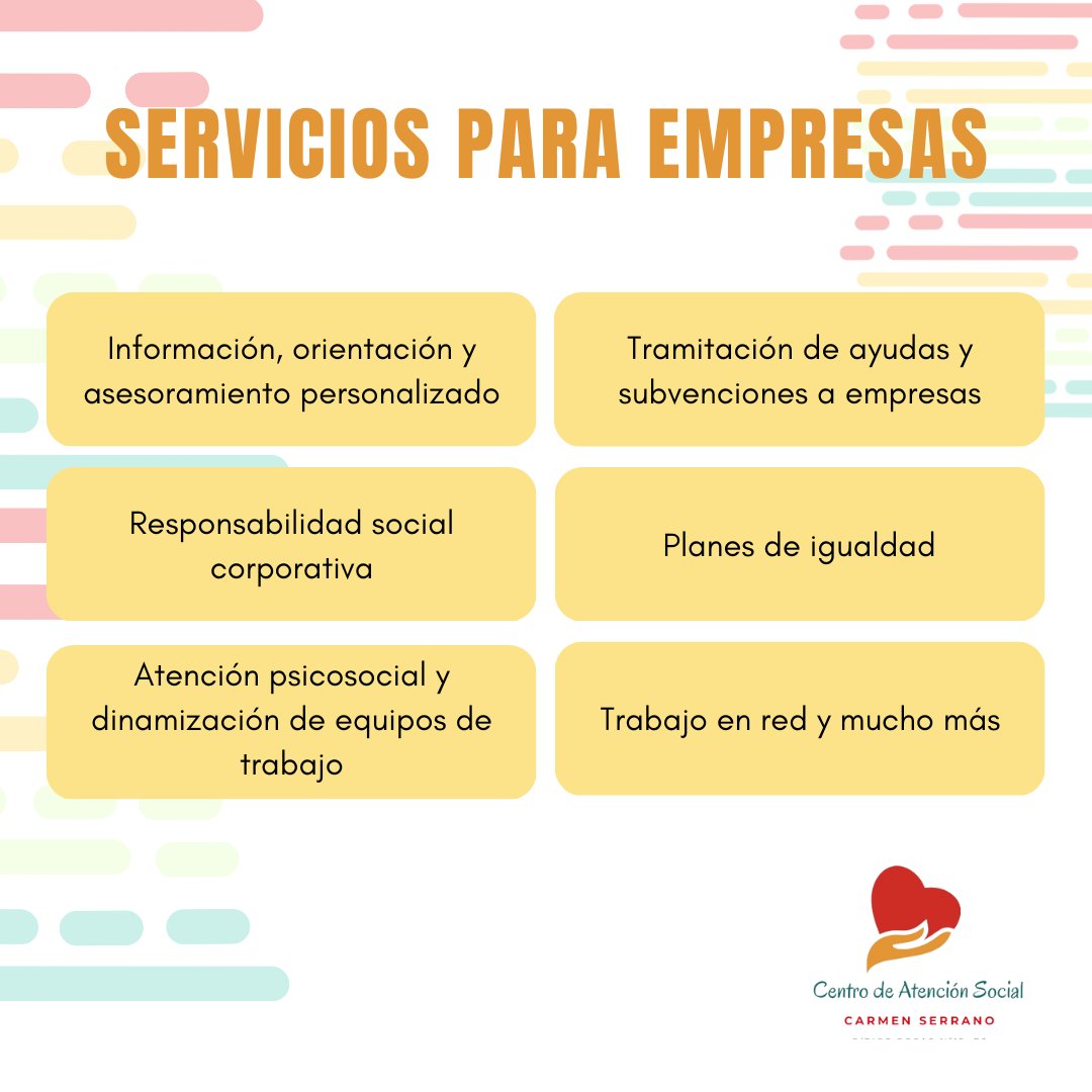 centrosocialab's tweet photo. ¿Sabías que en nuestro centro de atención social también trabajamos con #empresas?
📞 667 64 57 02
#Albacete #CLM #CarmenSerrano #CentrodeAtenciónSocial #Ayudasparaempresas #subvenciones #planesdeigualdad #protocolocontraelacoso #PYMES https://t.co/7wEhJEAOah