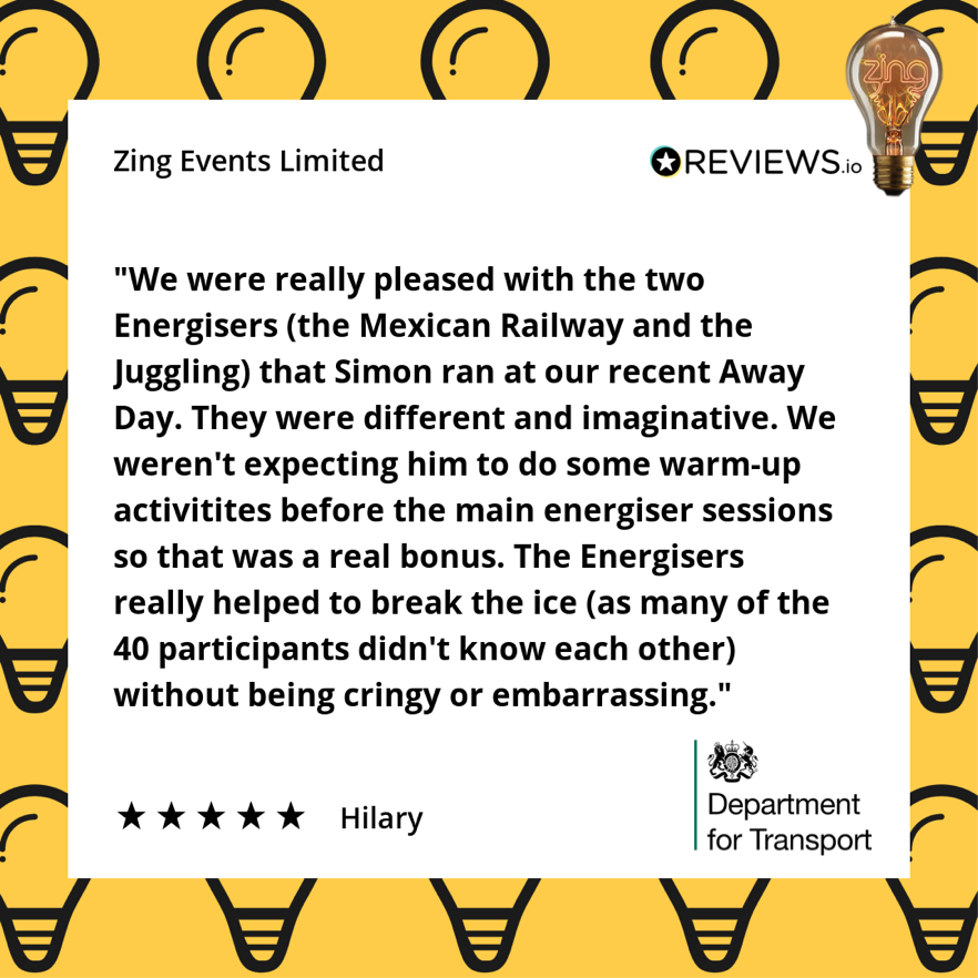 zingevents's tweet image. A mixture of our conference energisers really helped to break the ice wth this lovely group from the Department for Transport.