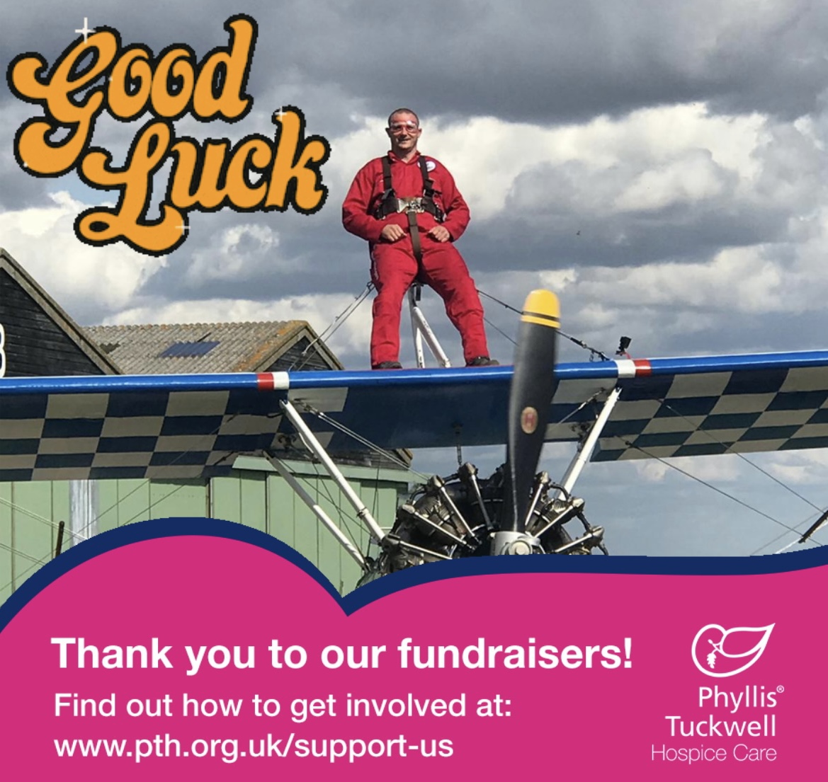 A massive GOOD LUCK to our 6 brave wing walkers, who are all taking to the skies today for Phyllis Tuckwell!