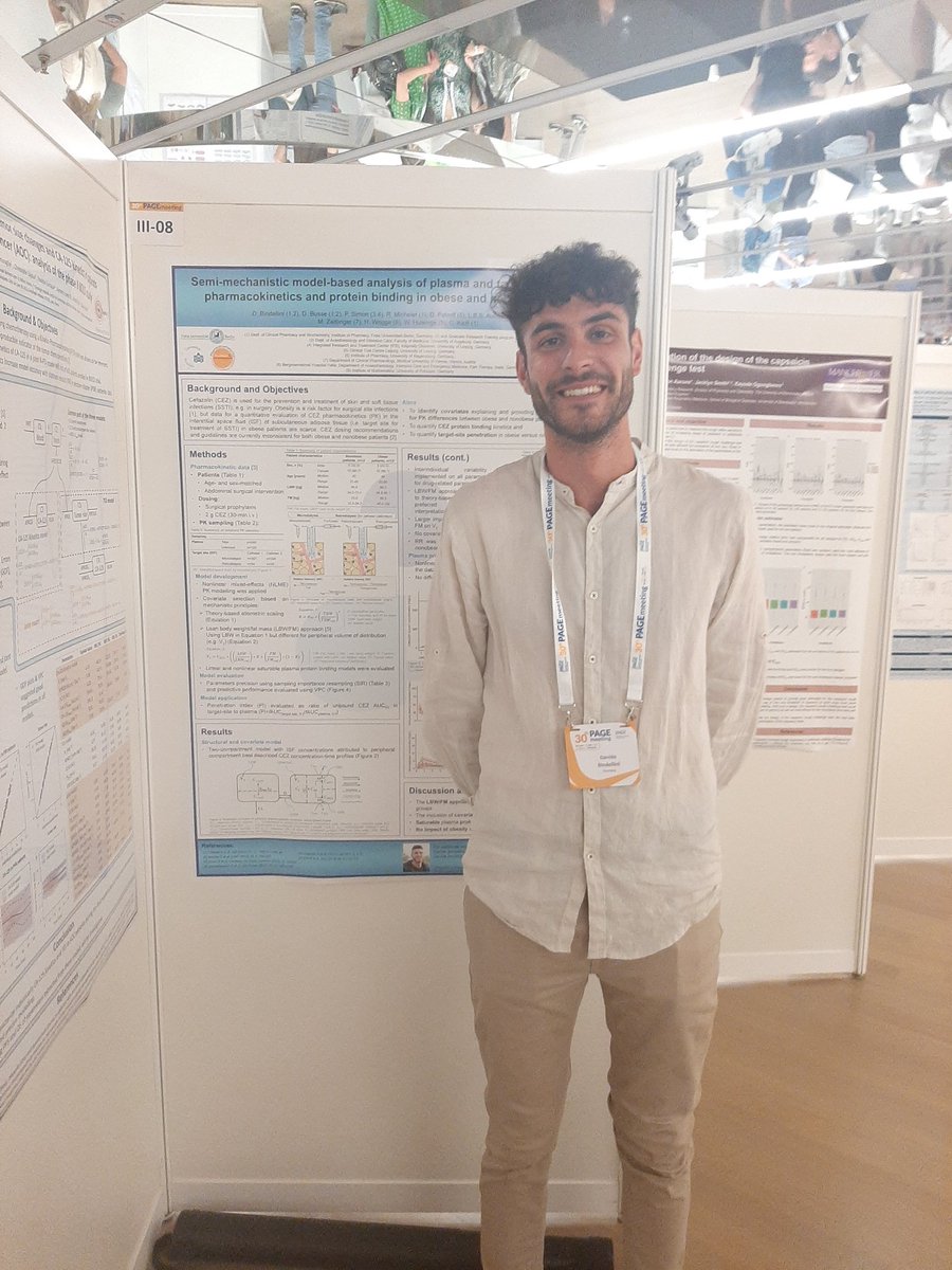 Davide Bindellini is presenting his work on #CEFAZOLIN  therapy for obese and non-obese patients at #PAGE2022 #PMX #cpb_kloft #modelling