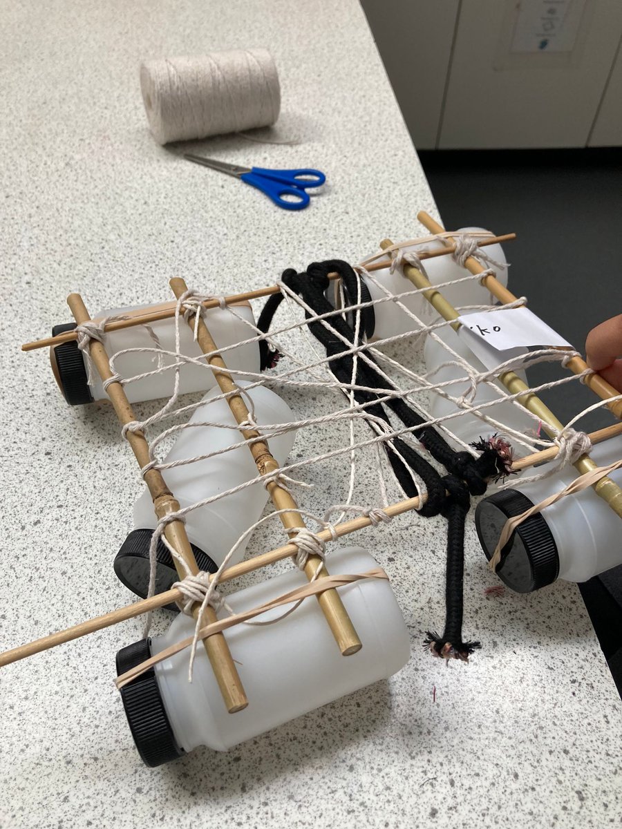 HHSScientists's tweet photo. Wow!  So impressed with our Science club students, they are currently trying to 'survive on a desert island' they made a raft!  

The tasks are totally independent, we give them a brief and they investigate what works and what doesn't.

@HHSHaringey https://t.co/AKhz9Hsjbi