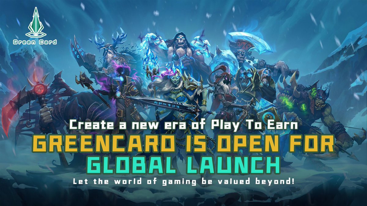 #GreenCard has brought us the World of Warcraft + Hearthstone Legends chain game!
Now it is officially live and open for trading on the ZT Exchange. Let's welcome #GreenCard on June 30 at 13:14(UTC+8)!
Official website: greencardgamefi.com
#GameFi #NFT
