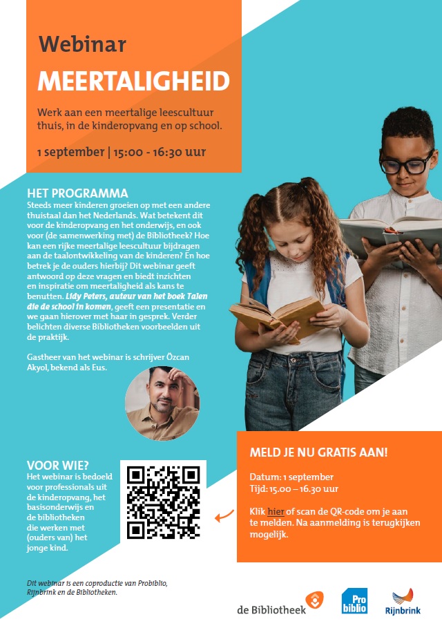 rijnbrink's tweet photo. Op 1 september organiseren we van 15.00 tot 16.30 uur samen met @Probiblio een #webinar #Meertaligheid! Gastheer is @OzcanAkyol. Aanmelden kan hier: https://t.co/tIOsq3oWdk #leesplezier #leesbevordering https://t.co/YNcneCjgFG