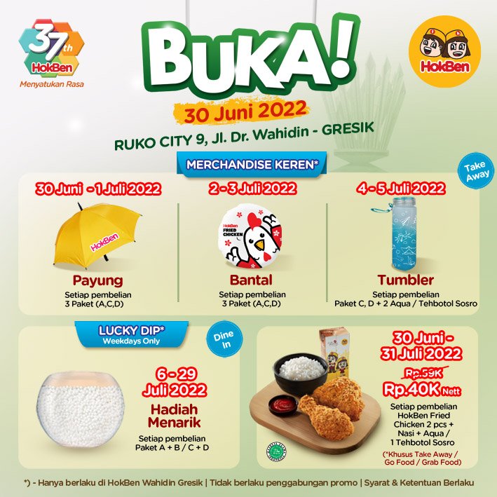 HokBen's tweet photo. Yo iki Rek sing ditunggu-tunggu!!!
HokBen wes buka ning Gresik, tepate nek Jl Dr Wahidin, Ruko City 9.
Ndang mampir yo, ben iso nyobain menu-menu HokBen favoritmu plus gak ketinggalan promo-promone sing menarik!!!
Moro saiki
#HokBenGresik #HokBenBaru #OpeningStore #HokBenJatim https://t.co/eKwzxU7MrX