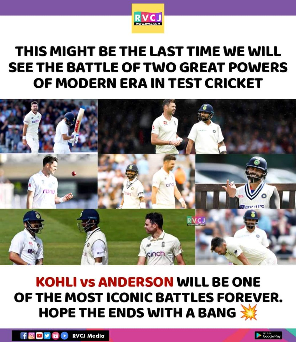 RVCJ_FB's tweet photo. Virat Kohli vs James Anderson 
#ENGvIND https://t.co/uUjNXJAuRK