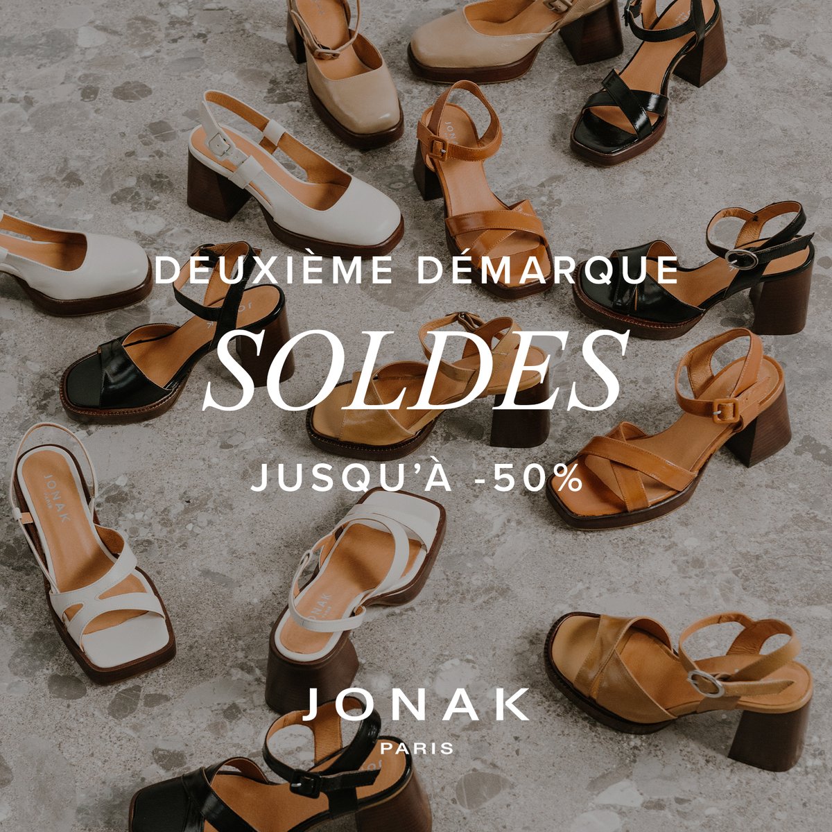 🔥 DEUXIÈME DÉMARQUE
Profitez de notre deuxième démarque de soldes jusqu’à -50% sur notre e-shop et en boutiques ! 
jonak.fr