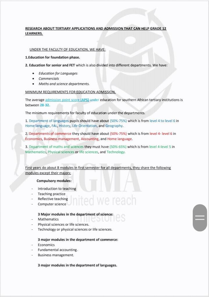 egma_org's tweet photo. Presenting the mini research document for the Education/teaching courses/qualifications.

Compiled by: Ms. Kagiso Makola (A BEd student at the University of Limpopo)
Brought to you by EGMA. https://t.co/5sqWjmbYGH