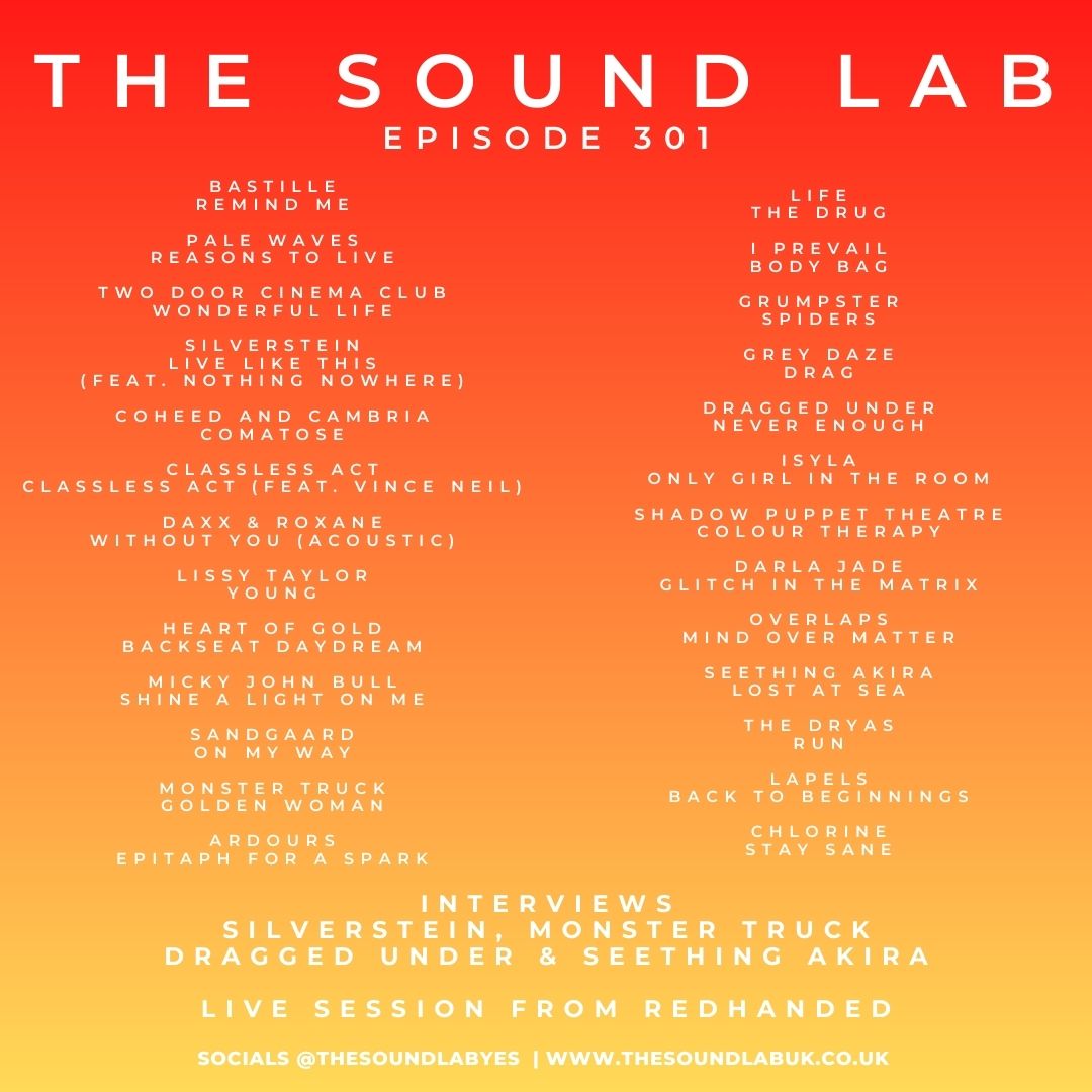 The Sound Lab (@thesoundlabyes) on Twitter photo We have a brand new show radio show now available at mixcloud.com/TheSoundLabUK/…
On this weeks show we have interviews and music from <a href="/silverstein/">Silverstein</a>, <a href="/Monster_Truck_/">Monster Truck</a>, <a href="/DraggedUnderWA/">Dragged Under</a> & <a href="/SEETHINGAKIRA/">Seething Akira</a> plus a live session from <a href="/redhandedlive/">Redhanded</a>!
#NewMusic #Podcast #NewMusicPodcast We have a brand new show radio show now available at mixcloud.com/TheSoundLabUK/…
On this weeks show we have interviews and music from <a href="/silverstein/">Silverstein</a>, <a href="/Monster_Truck_/">Monster Truck</a>, <a href="/DraggedUnderWA/">Dragged Under</a> & <a href="/SEETHINGAKIRA/">Seething Akira</a> plus a live session from <a href="/redhandedlive/">Redhanded</a>!
#NewMusic #Podcast #NewMusicPodcast