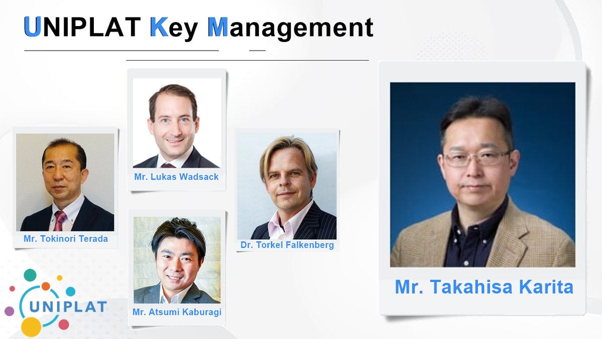 UNIPLAT_info's tweet photo. Who runs UNIPLAT? Meet Mr. Takahisa Karita! - Our key management members.
Check out our Telegram Channel now.
https://t.co/BBtDhKKQGk
#SDGs #researchers #entrepreneur #Telegram #management #Cofunder #CFO #COO #FightCancerGlobal https://t.co/bXDFWDv0TN