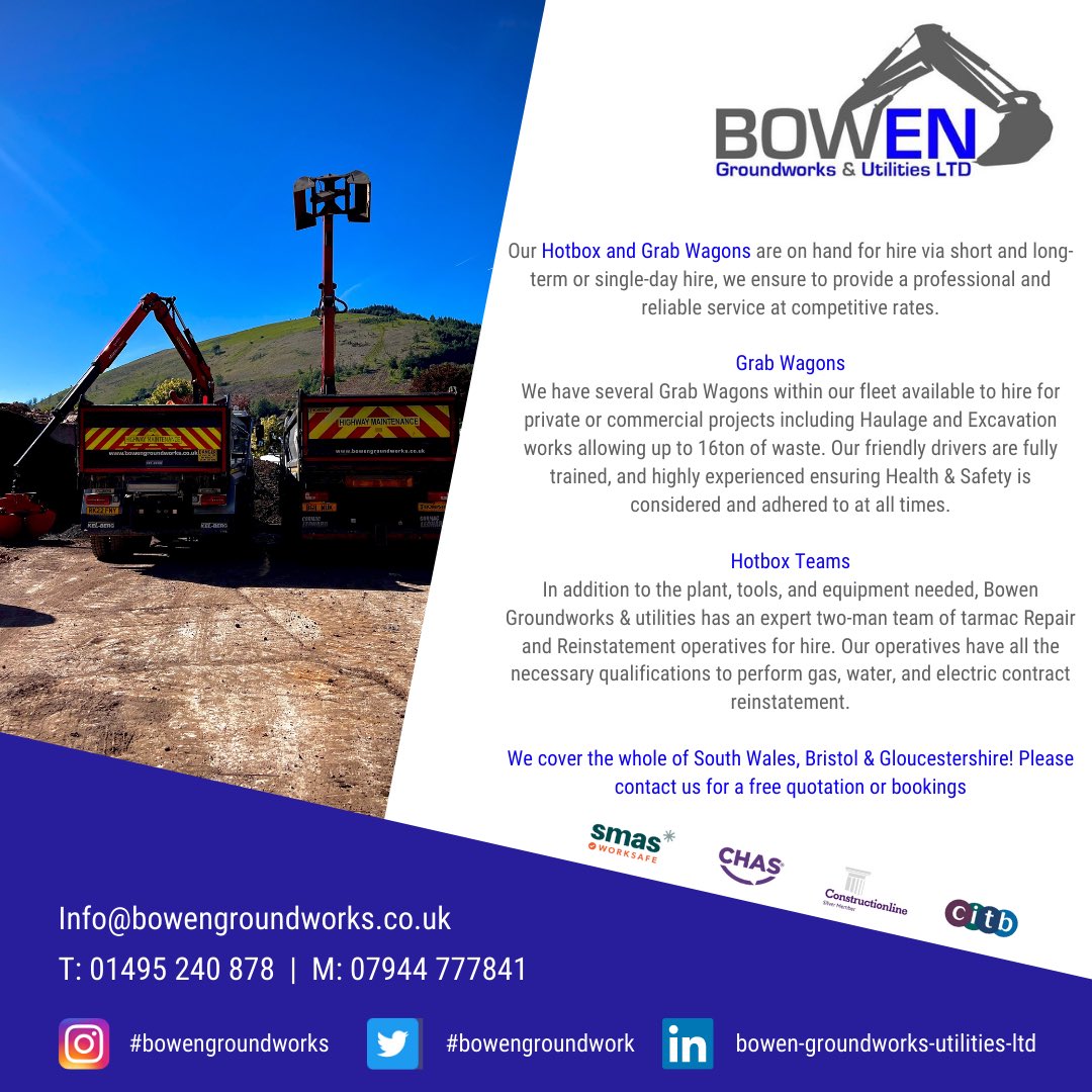 Our Hotbox and Grab Wagons are on hand for hire via short and long-term or single-day hire, we ensure to provide a professional and reliable service at competitive rates 🚛🏗 

#Aggregates #tipping #lorry #subbase #stone #groundworks #utilities #machinery #engineering #grabhire