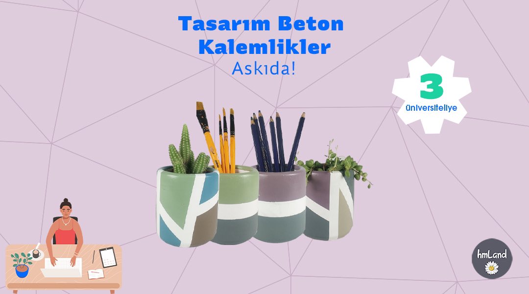 askidanevar's tweet photo. Askıda HmLand desteğiyle “Tasarım Beton Kalemlikler” var! RT'leyen 3 üniversiteliye hediye! Detaylar: https://t.co/OcaigZKOYo https://t.co/6L5QP56jhk
