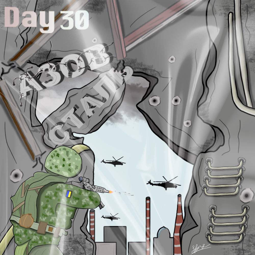 uawarchronicles's tweet photo. Azovstal is their greatness and our pain in one word. The final Alex’s NFT illustration of first collection is dedicated to all defenders of Azovstal.  Today at the auction.  https://t.co/bYdjGoIrfO
#nft #OpenSeaNFT #Azovstal #RussiaIsATerroristState https://t.co/fwPPaPLI10
