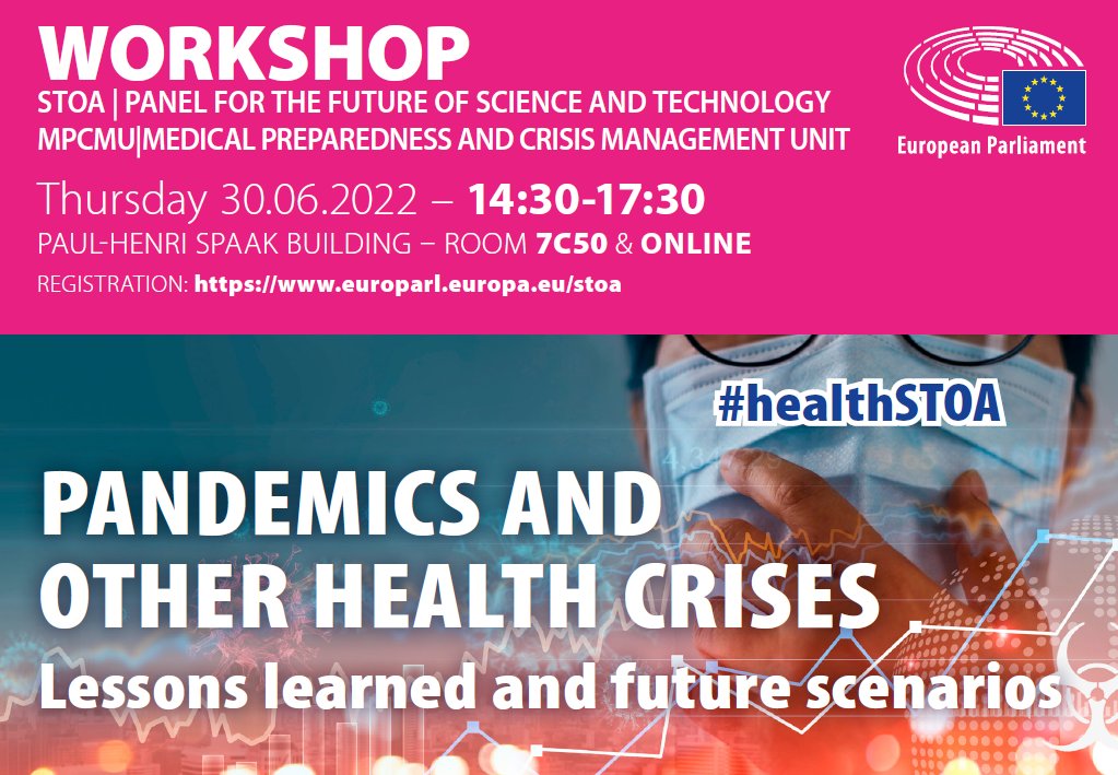 EP_ScienceTech's tweet photo. 🔴This afternoon at 14:30h CET expert workshop:

What have we learned from the #pandemic &amp; how to prepare for future #health crises:
✅Globally (international organisations)
✅Nationally
✅Locally

 📺https://t.co/s2K3jgnyhV 
#HealthSTOA #Covid19 

@evakaili @toiapatrizia @WHO https://t.co/7r6PSSc6lu