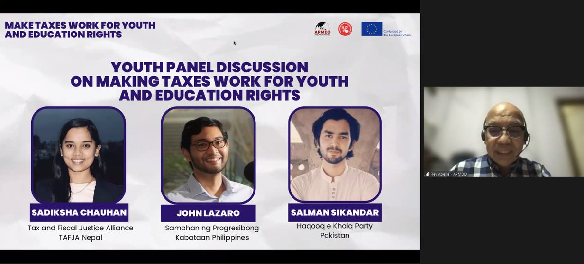 Sadiksha Chauhan @ChauhanSadiksha of #TAFJANepal; John Lazaro, spokesperson of @sparkabataan
; and Salman Sikandar @salmansikandar_ a member of Haqooq-e-khalq (People’s Rights) Party bring up budgetary issues that  negatively impact the quality of education, including ...