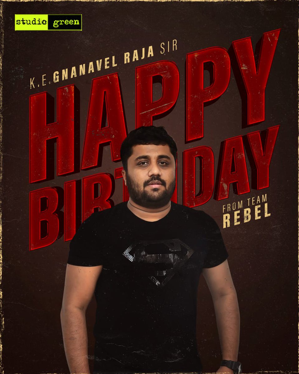 Wishing Our Beloved Producer K.E. Gnanavel Raja sir, a very happy birthday. ❤️🎊💥

wishes from the team #Rebel

@StudioGreen2 @kegvraja @gvprakash @NikeshRs @NehaGnanavel @Dhananjayang @onlynikil @digitallynow #NM

#HappyBirthdayKEGnanavelRaja
#HBDKEGnanavelRaja
#KEGnanavelRaja